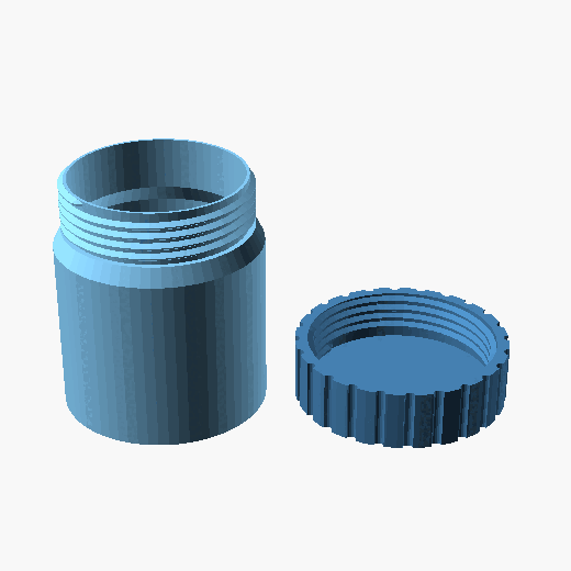Threaded jar & screw-on lid orbit