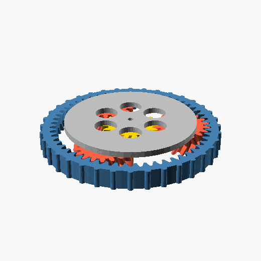 Herringbone planetary gear stage orbit