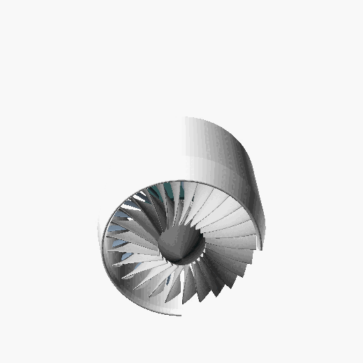Turbofan jet engine orbit