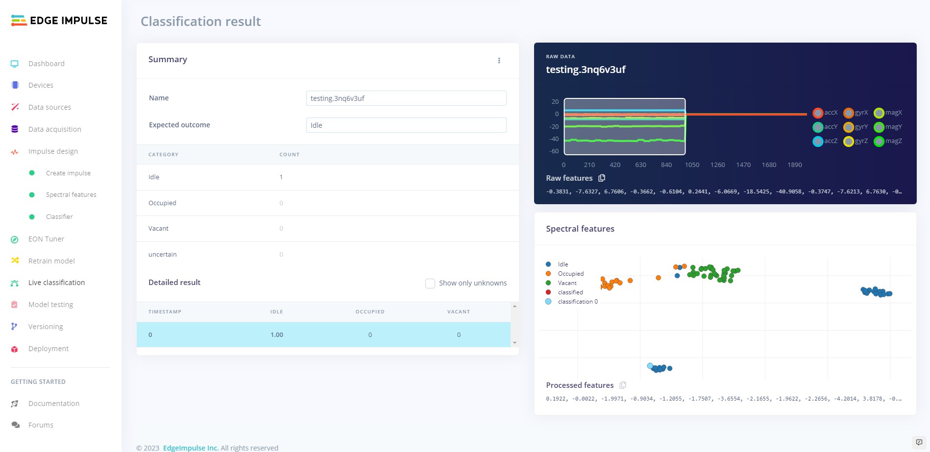 Live testing: Idle