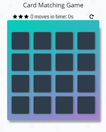 image of memory game screen