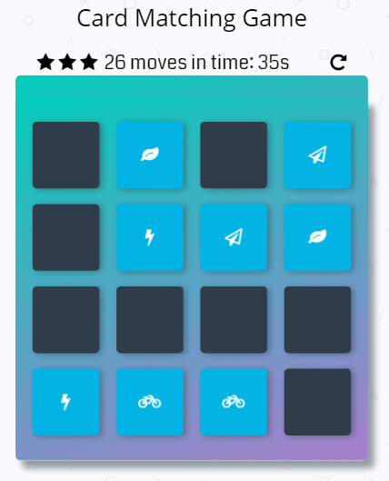 image of memory game screen