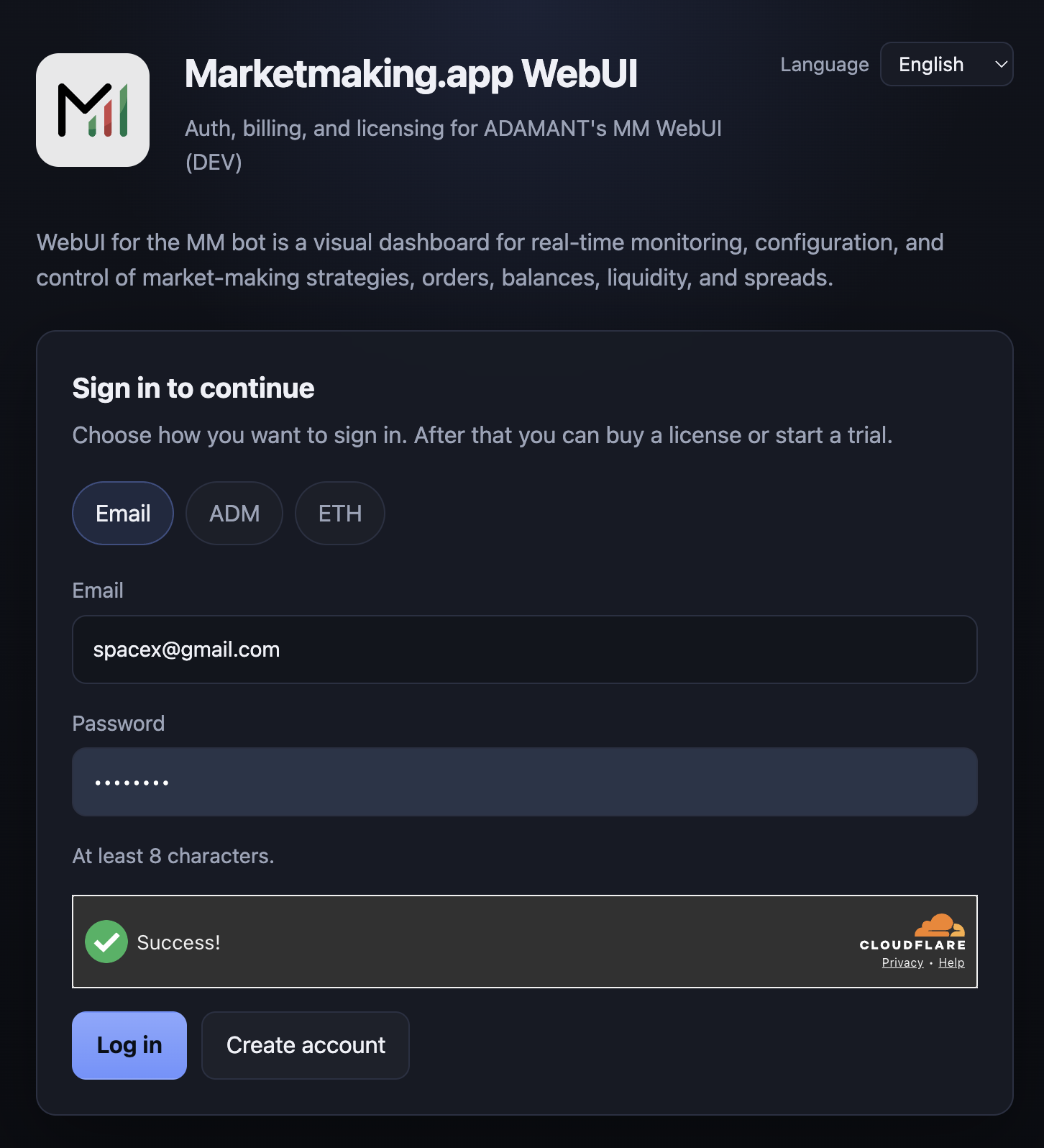 Sign-in โ email, ADM, or Ethereum wallet
