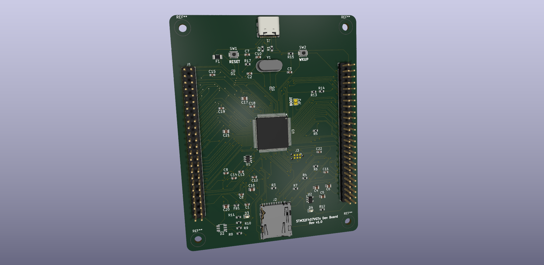 Stm32f407VGTx dev board-PCB-, from the project README