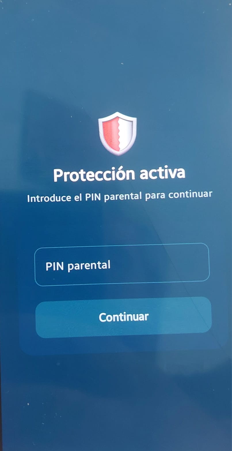 Pantalla de PIN parental