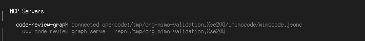 MiMo Code connected to code-review-graph