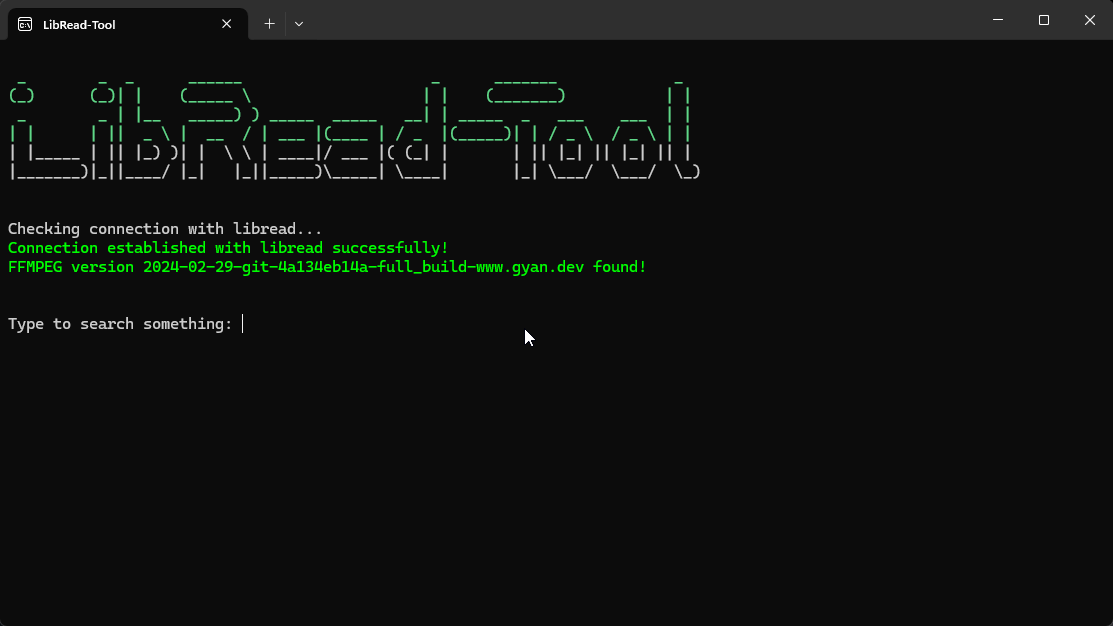 LibRead-Tool Main page
