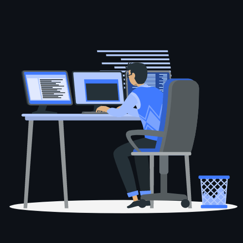 Developer working at an awesome desk