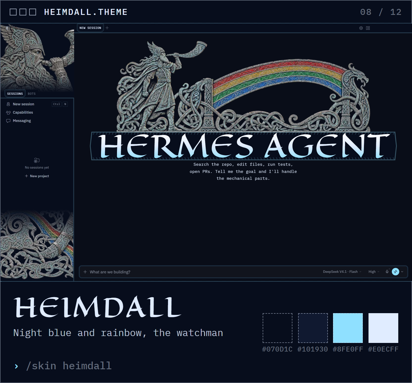 Heimdall: night blue and rainbow, the watchman