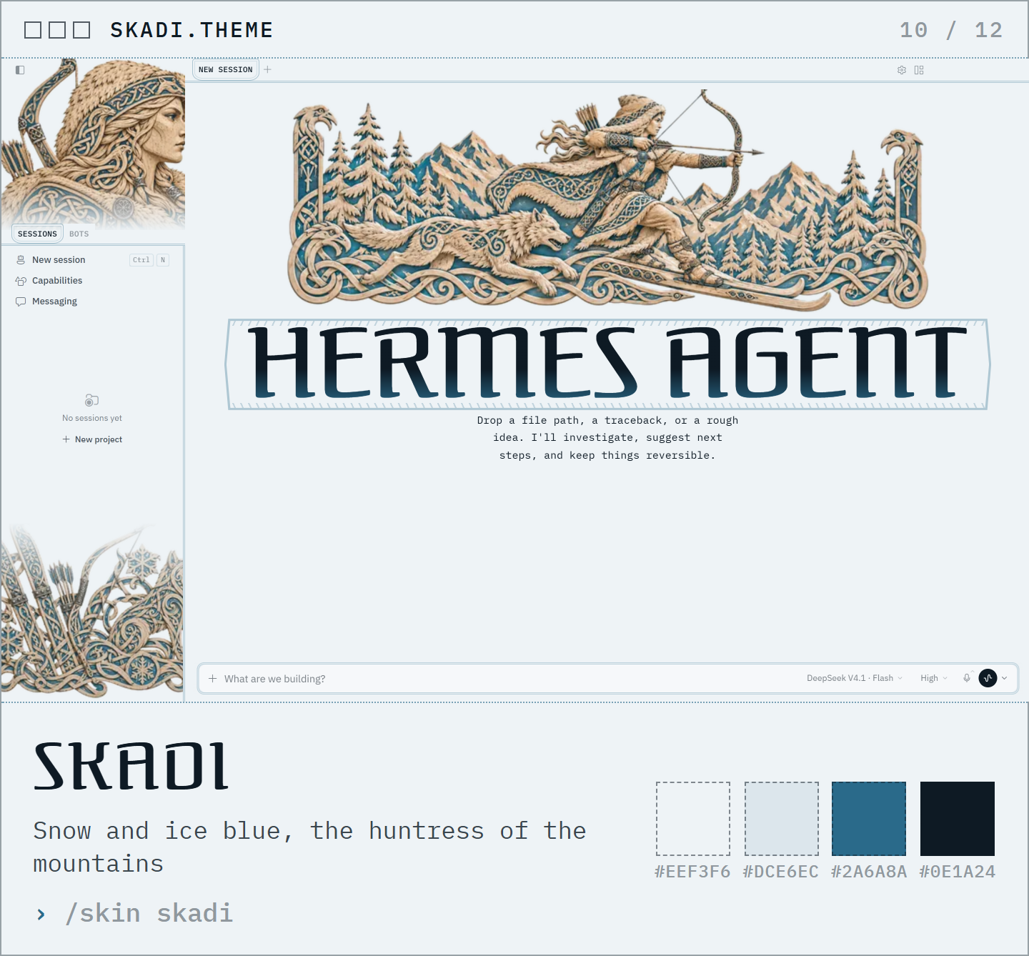 Skadi: snow and ice blue, the huntress of the mountains