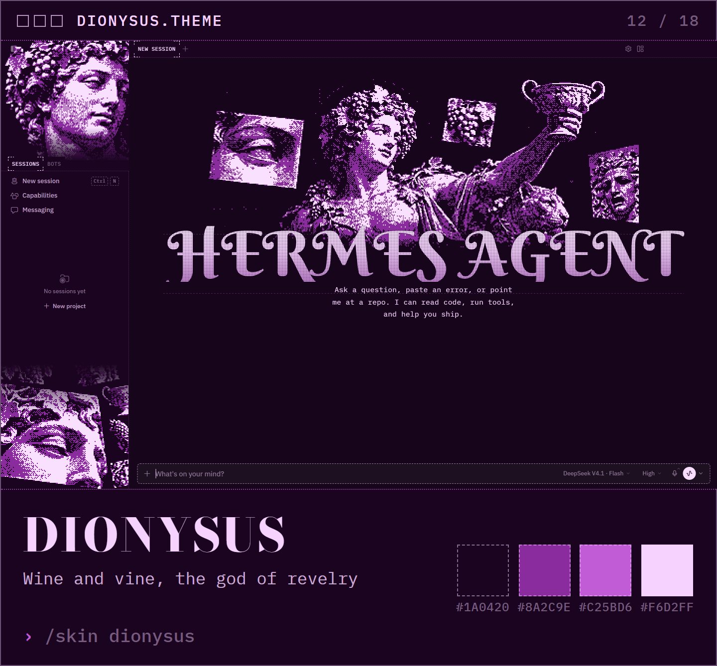 Dionysus: wine and vine, the god of revelry