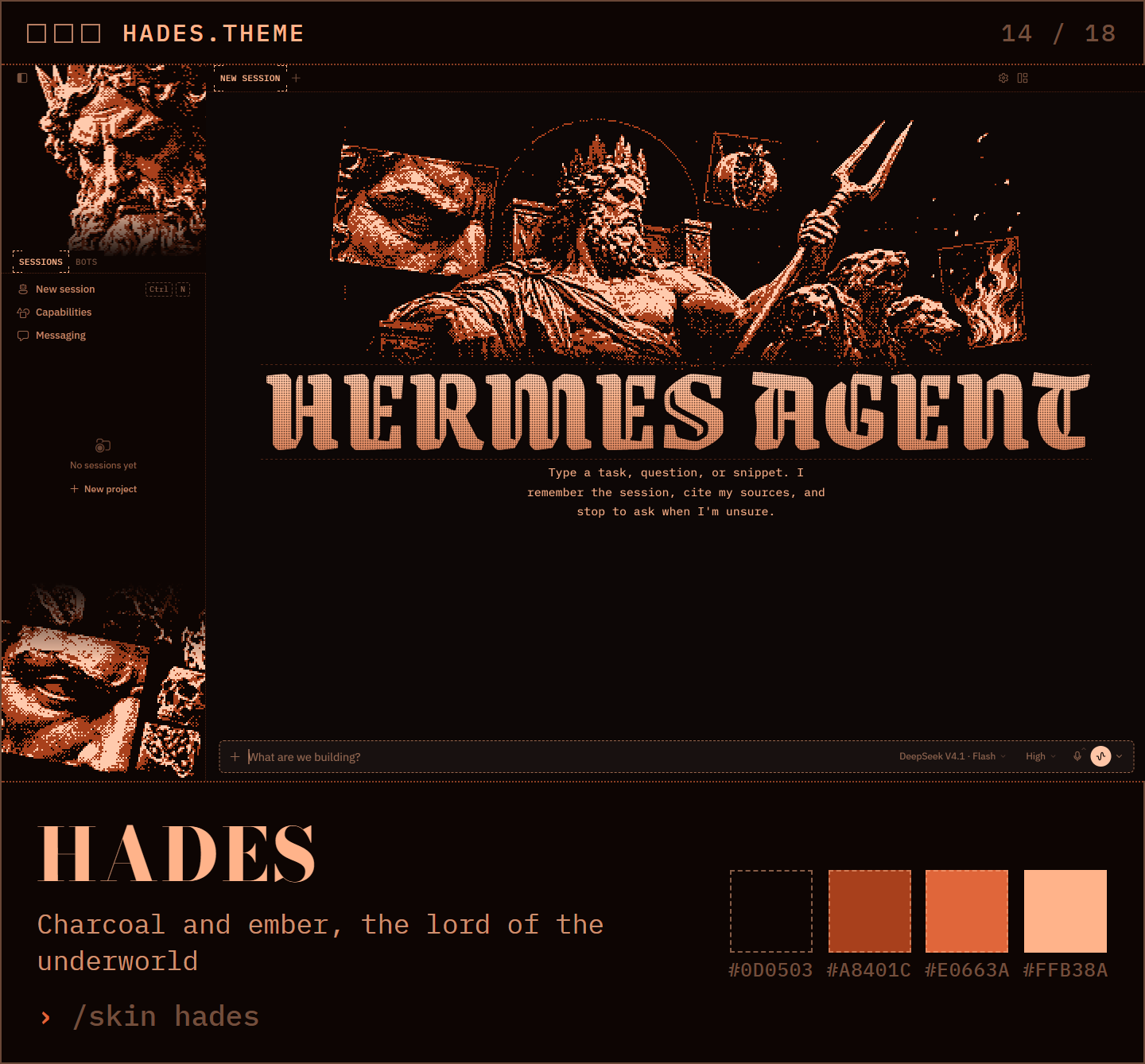 Hades: charcoal and ember, the lord of the underworld