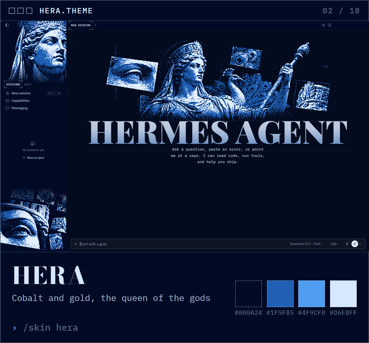 Hera: cobalt and gold, the queen of the gods