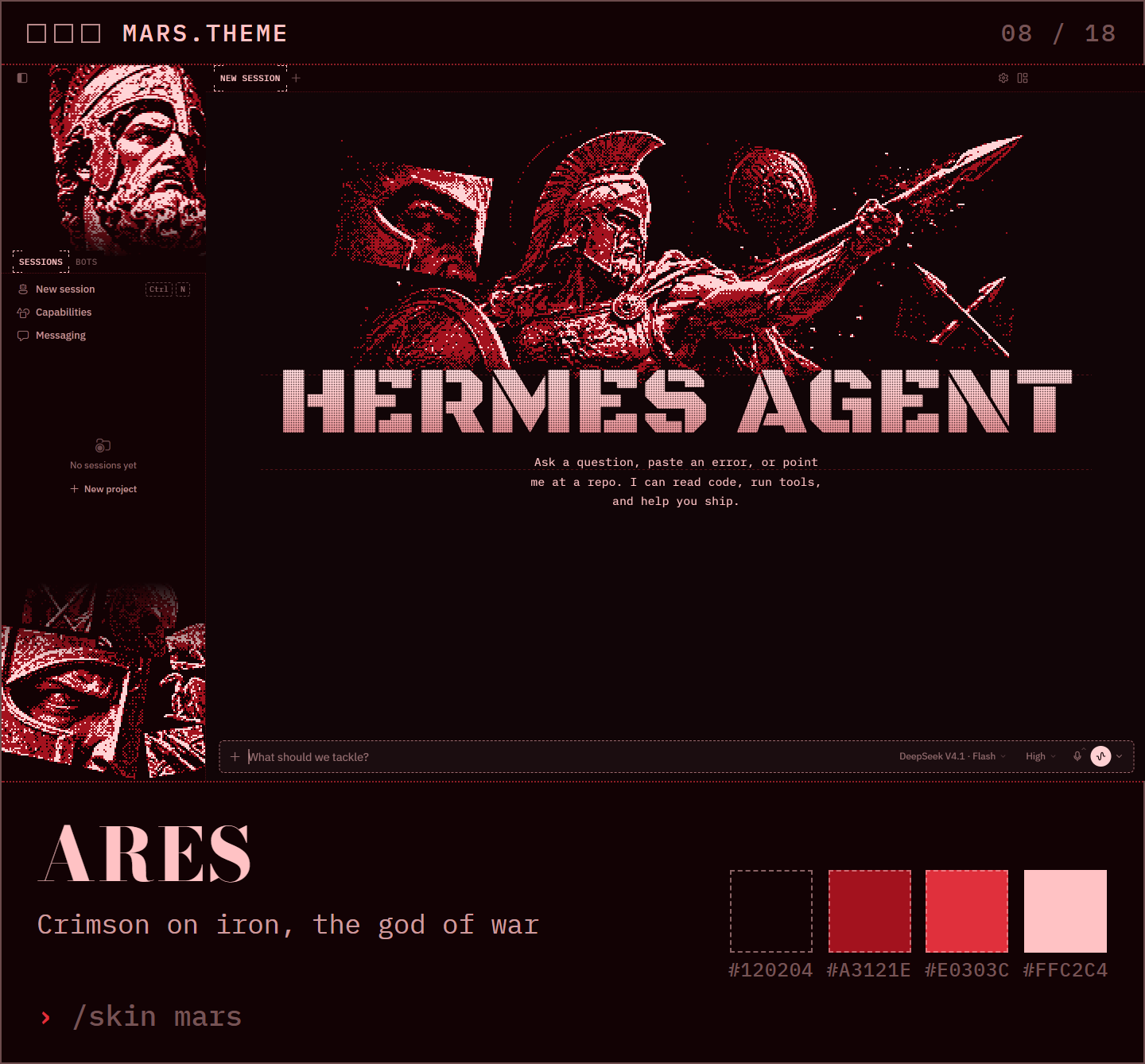 Ares: crimson on iron, the god of war