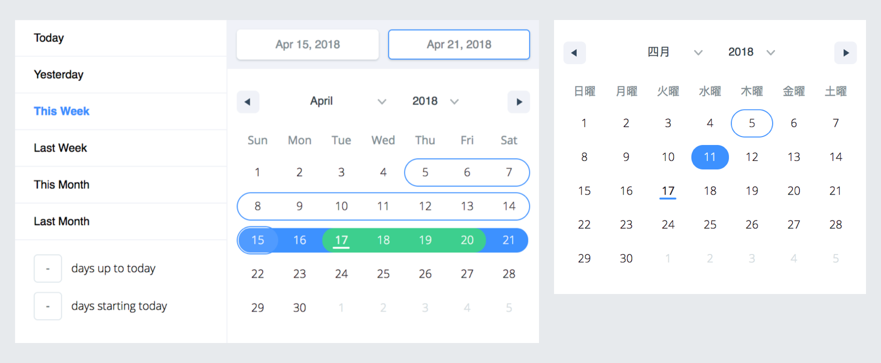 React date range React 