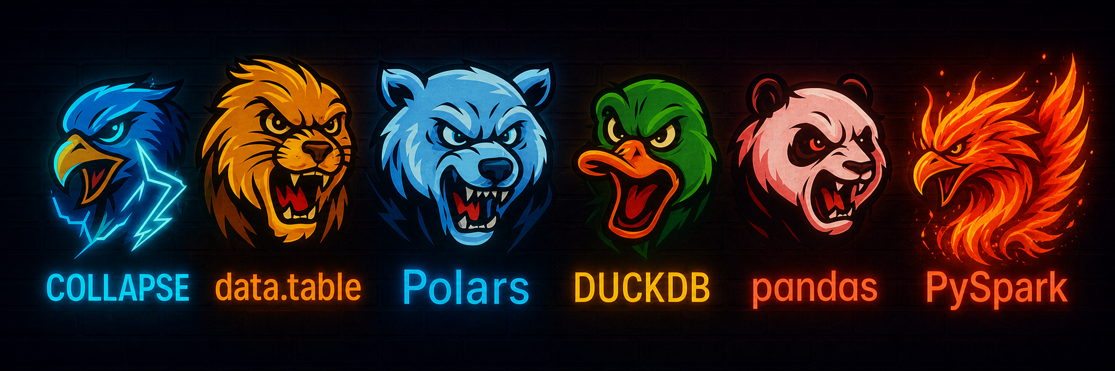 Dataframe Benchmarks: Collapse, data.table, Polars, DuckDB, pandas, and PySpark