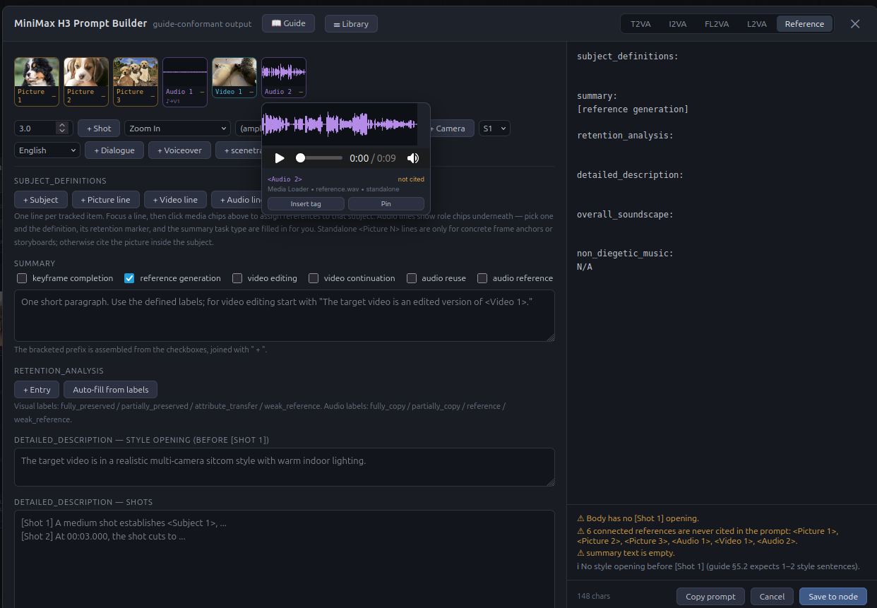 Media previews in the editor