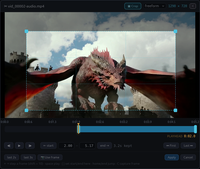 Trim and crop editor