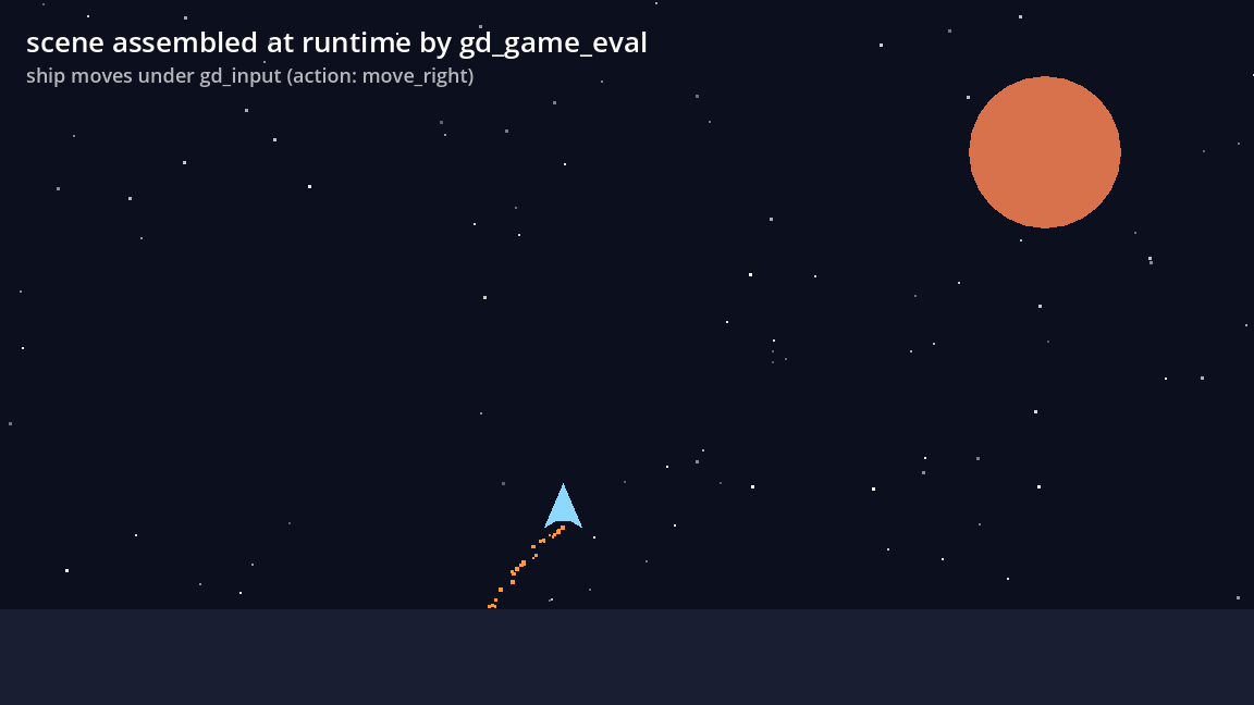 Small space scene showing a ship, planet and star field, captured from a Conduit test runtime