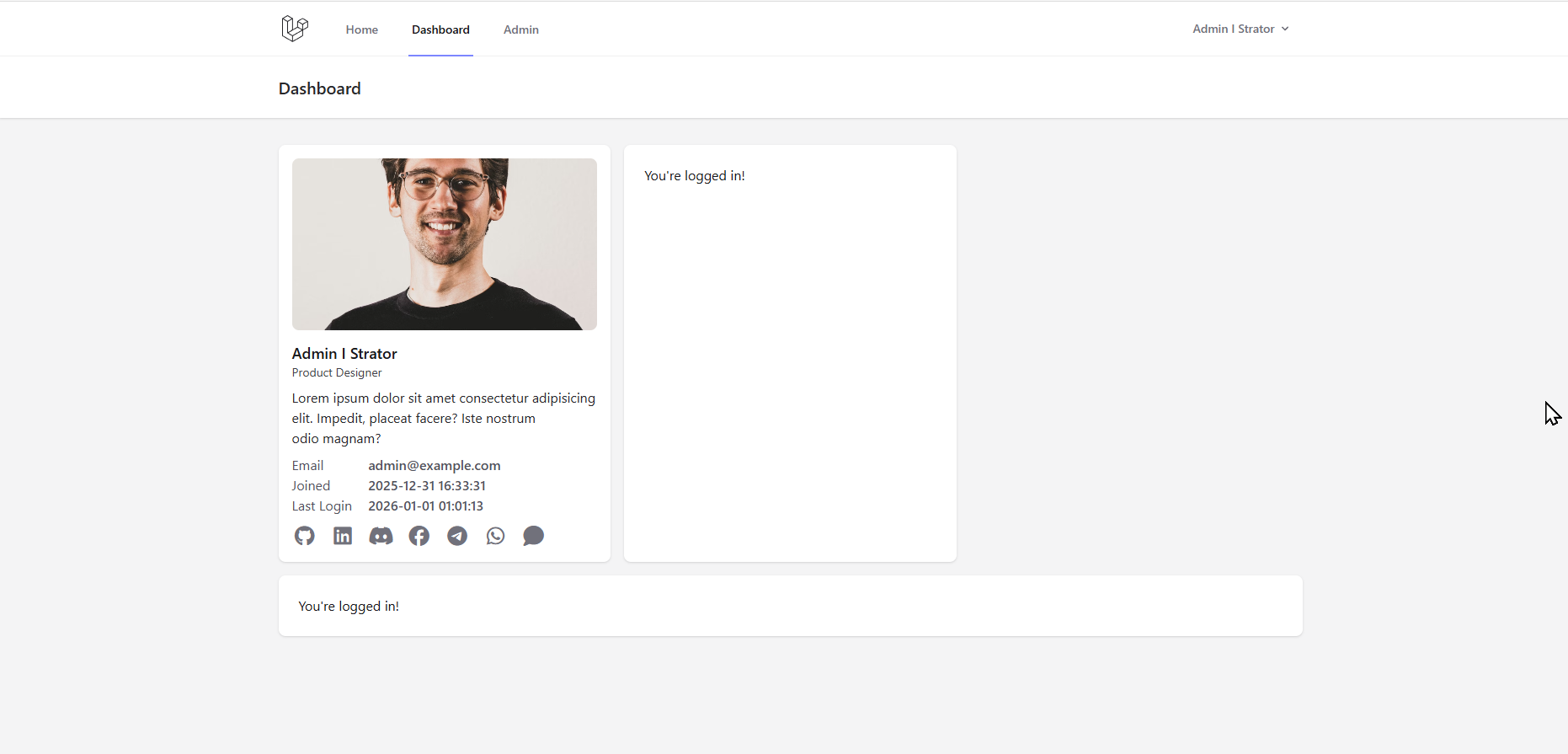 Product Screenshot Authenticated User Dashboard