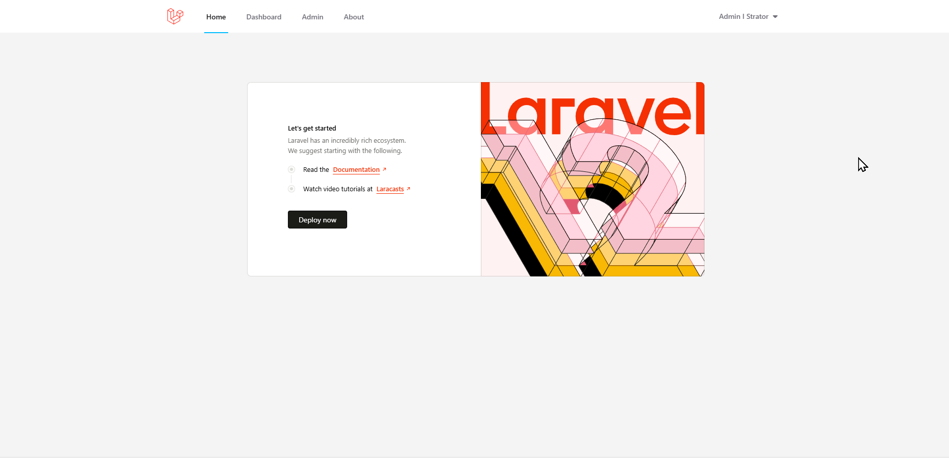 Product Screenshot Welcome Page
