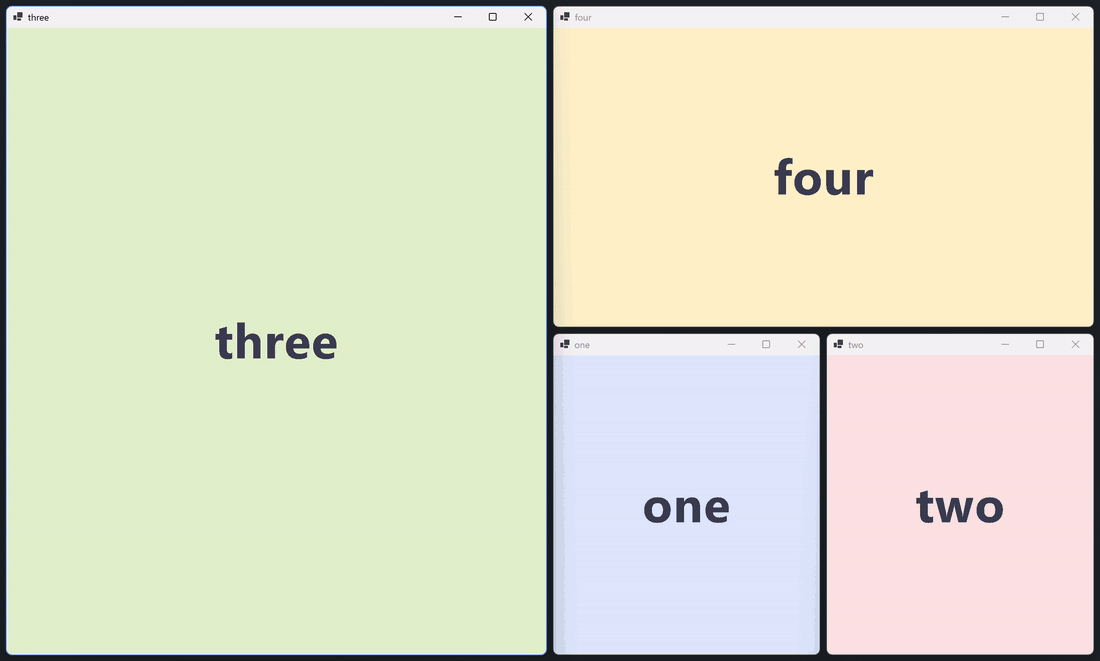 Dragging a window edge; the layout folds the change in