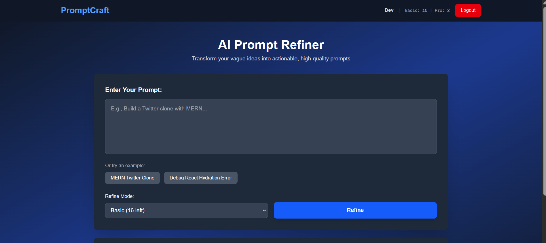 PromptCraft Hero Demo
