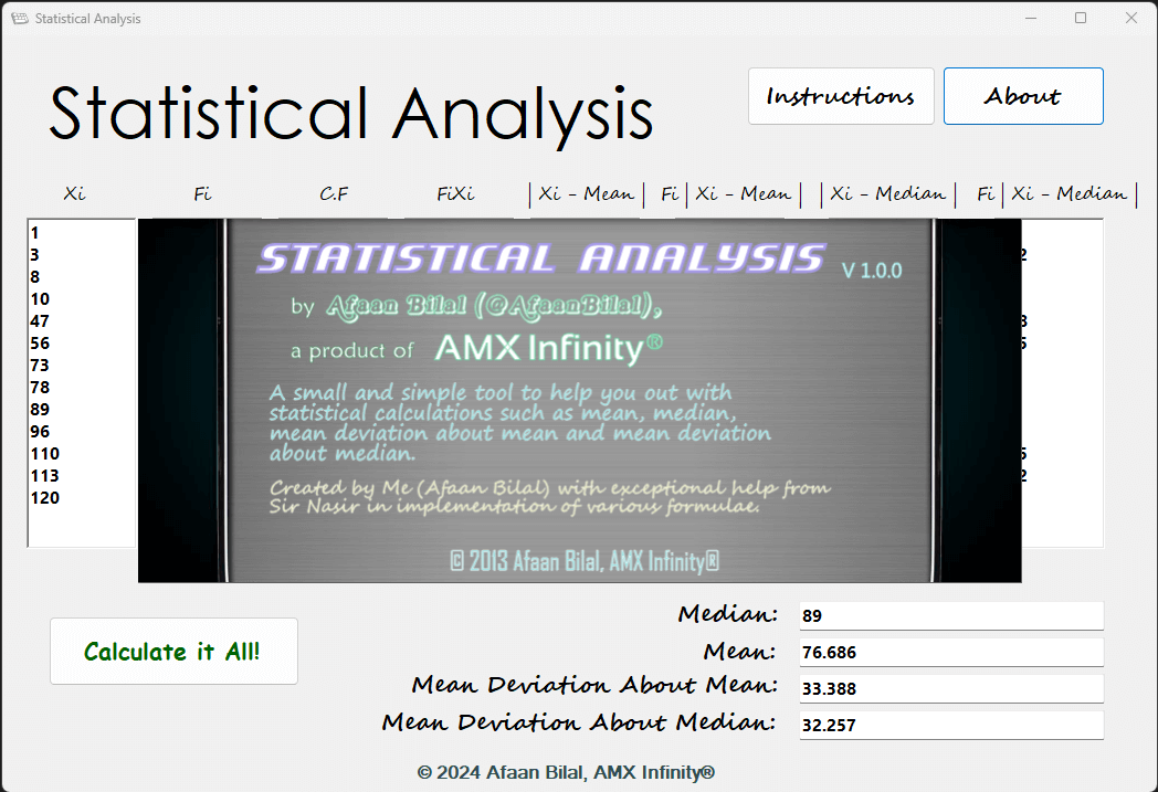 Statistical Analysis - About