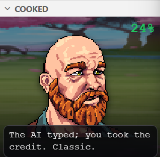 NPC roast at 24% context