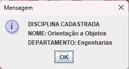 Cadastro de Disciplina - Final