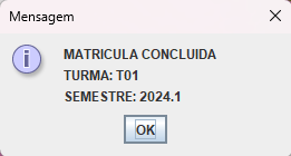 Cadastro de Turma - Confirmação