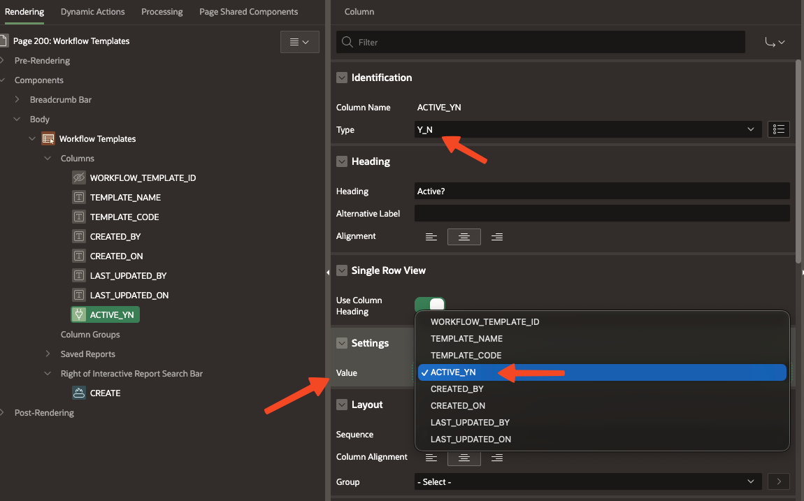 Applying Y_N Template Component