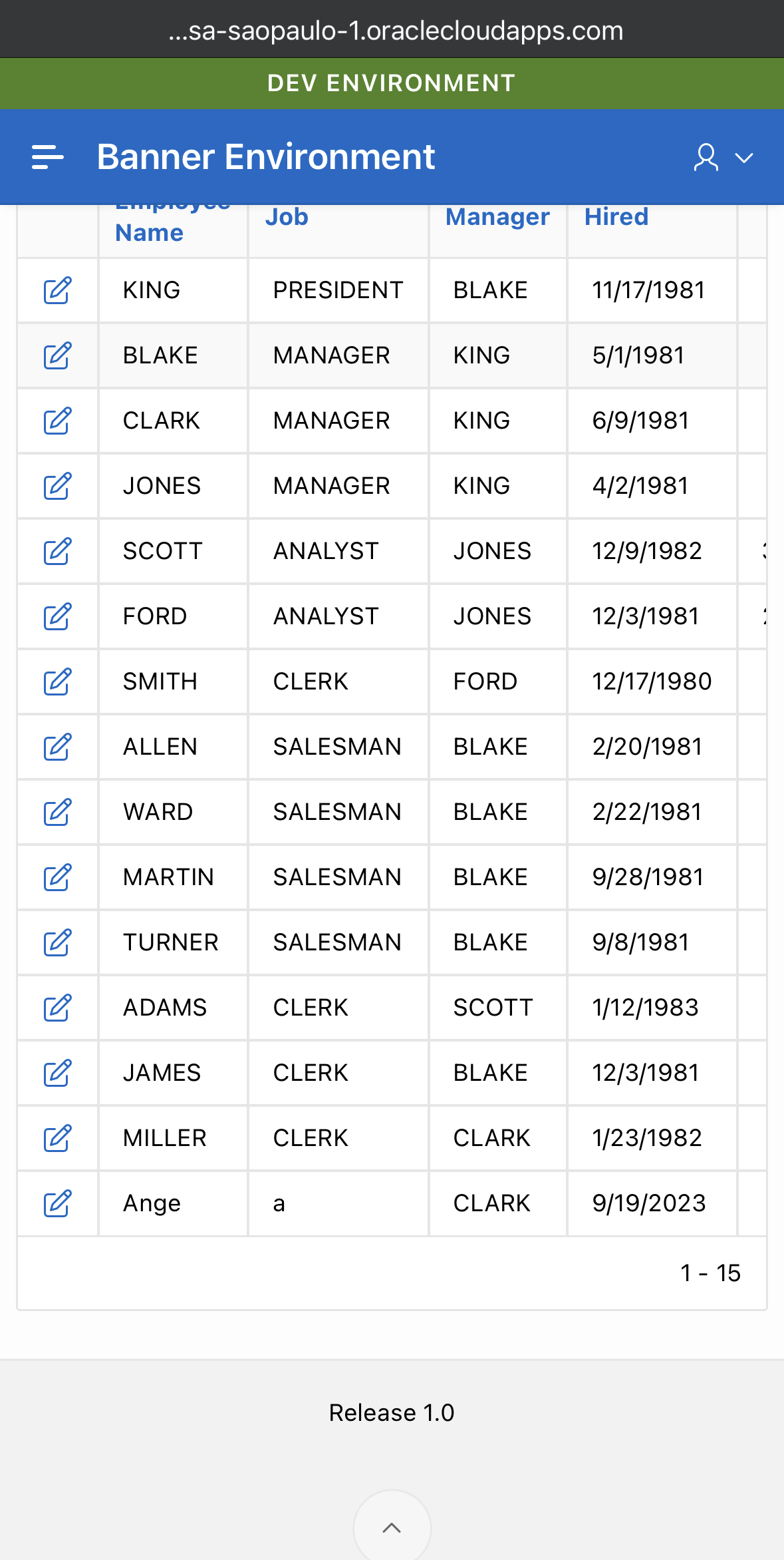 Narrow screen example