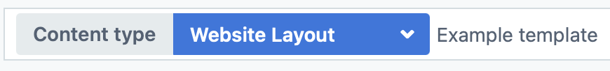 contentful search for Example Template, filtered by Website Layout