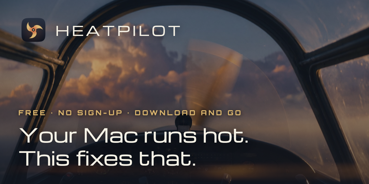 HeatPilot — free menu-bar fan control for Apple Silicon, by AgentC Consulting