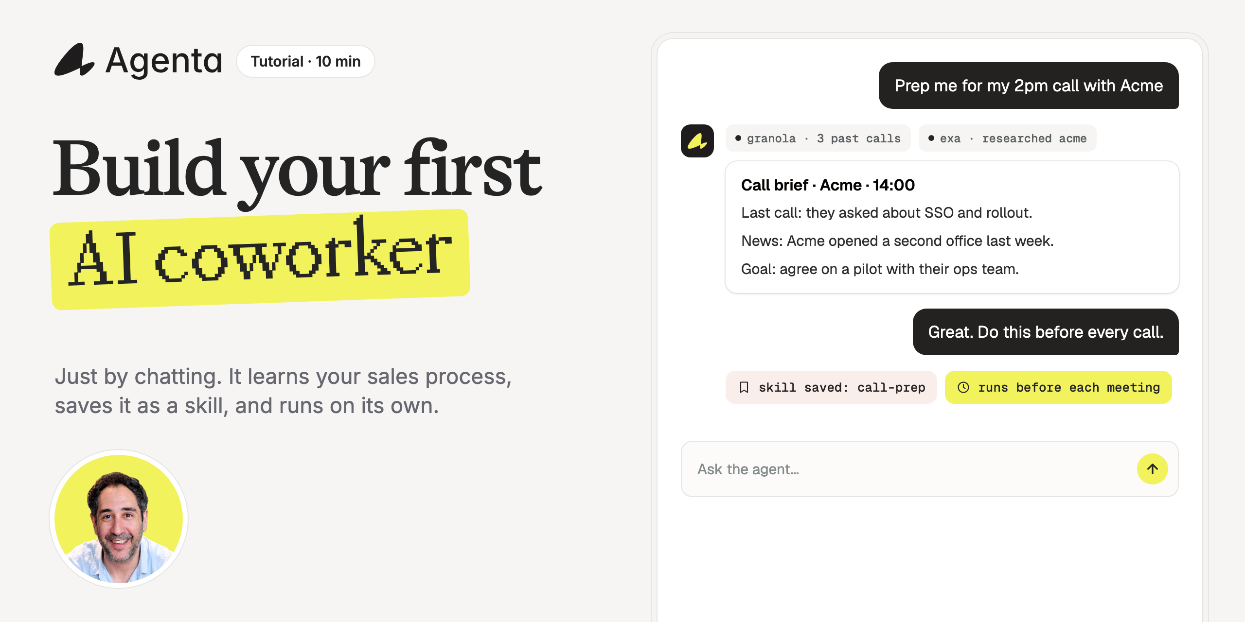 Tutorial: build your first AI coworker