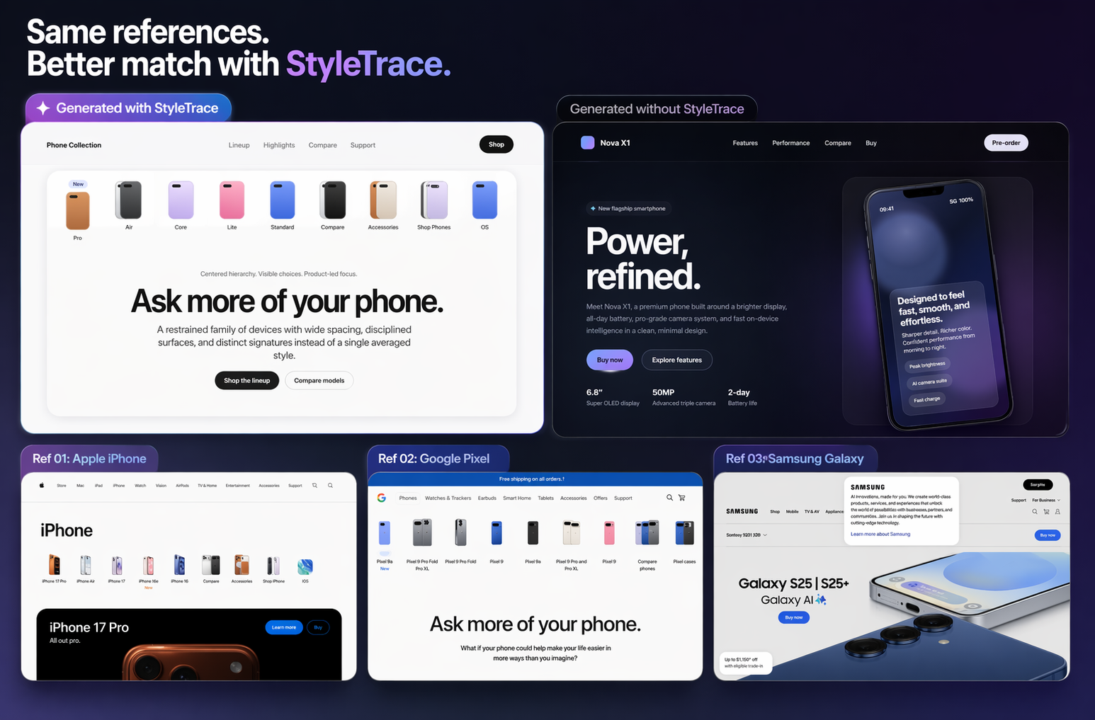 StyleTrace reverse engineering comparison