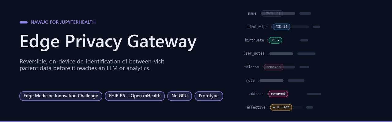 Edge Privacy Gateway: patient-data fields turning into placeholders