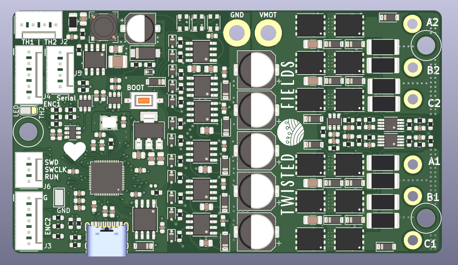 A render of the PCB