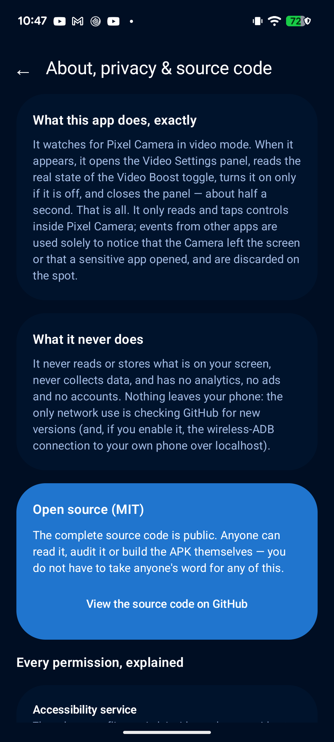 About & privacy