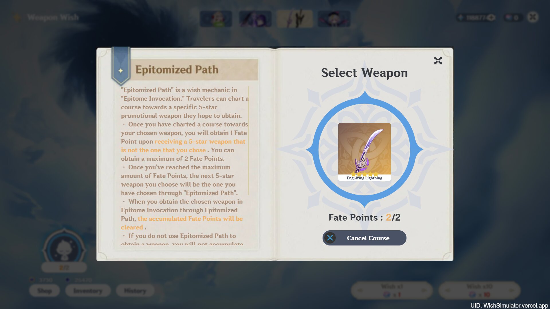 Genshin Impact Wish Simulator