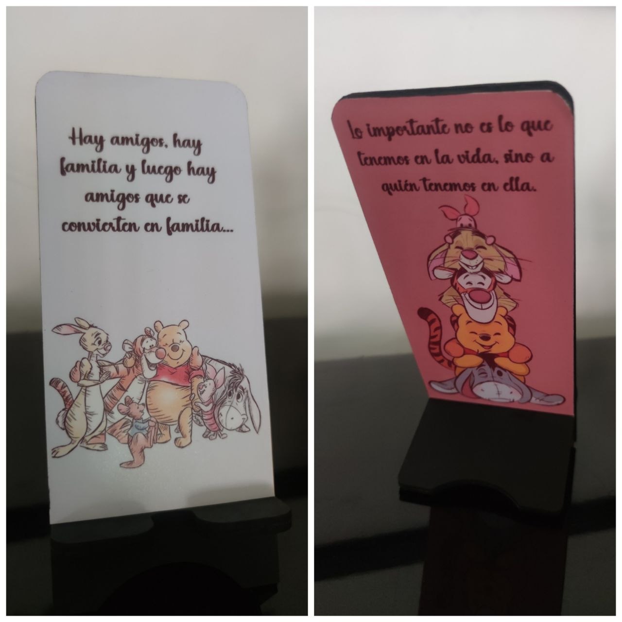 Portacelular Winnie Pooh frases de amistad