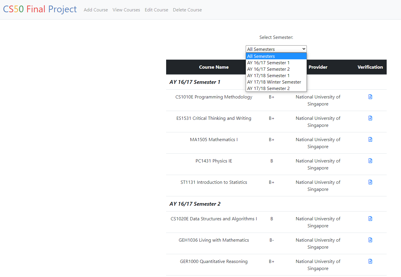 GitHub - AhmadHatziq/course-manager: Full stack Flask application using ...