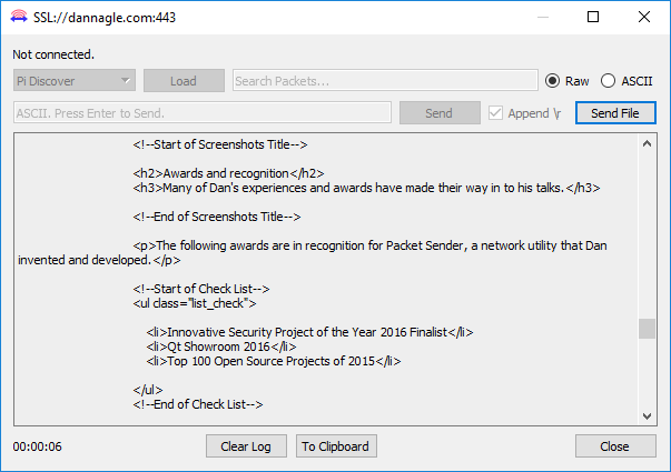 Packet Sender Direct TCP and SSL