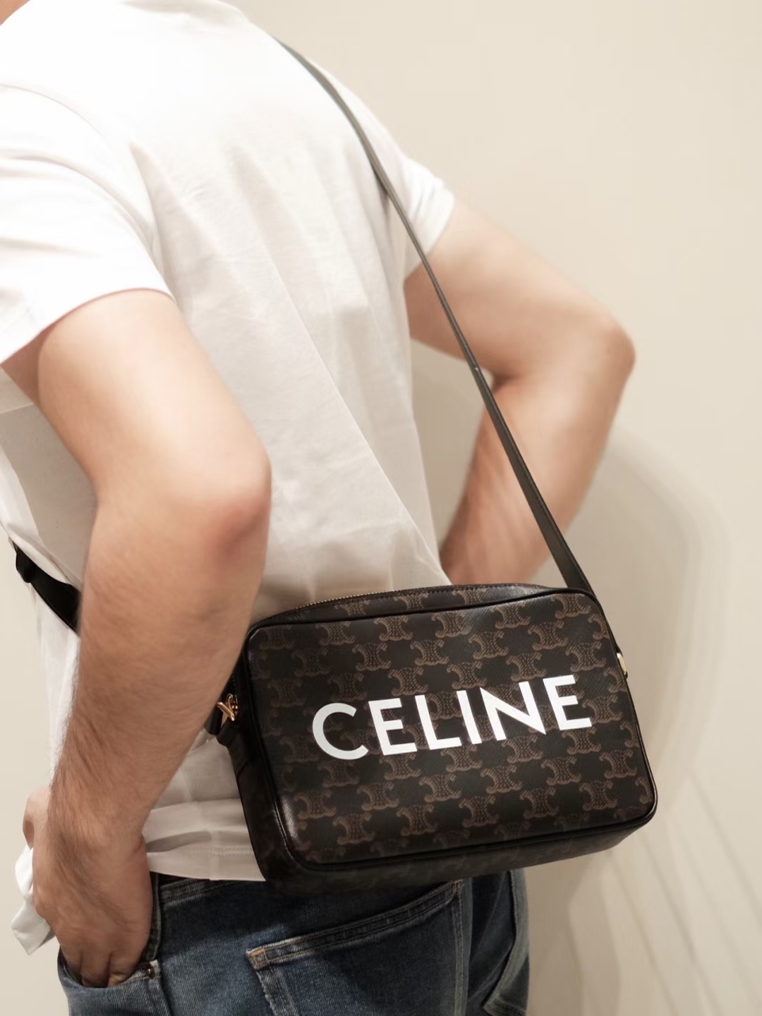 Celine Men’s Structured Crossbody Purse