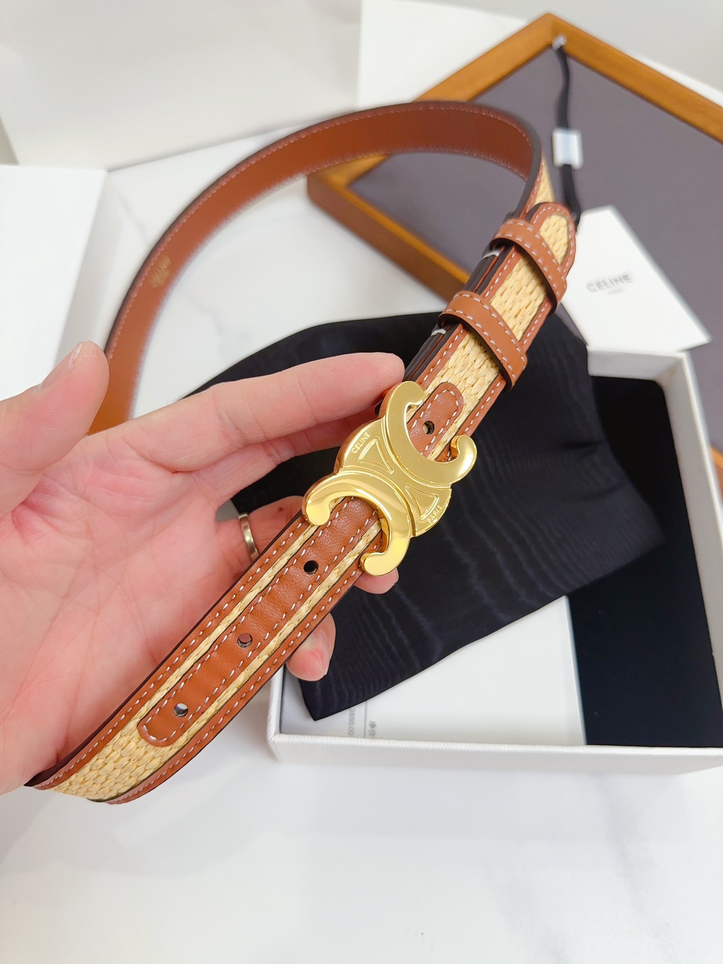 Celine Triomphe 25mm Premium Leather Belt
