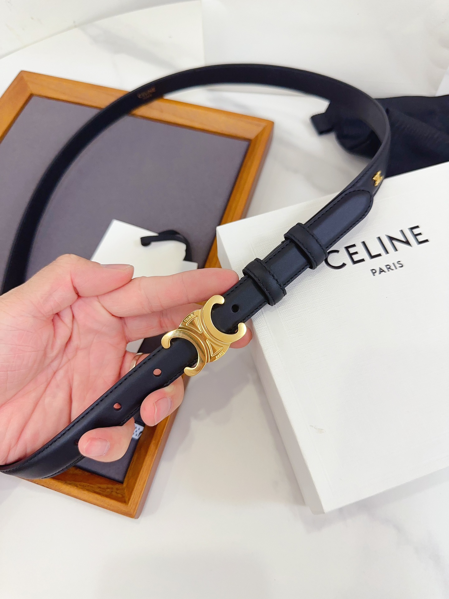 Celine Upgraded 1.8cm Steel Buckle Belt