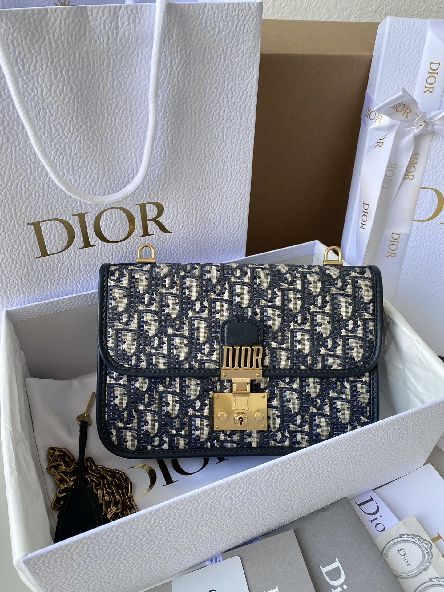 Dior Oblique Chain Messenger Bag