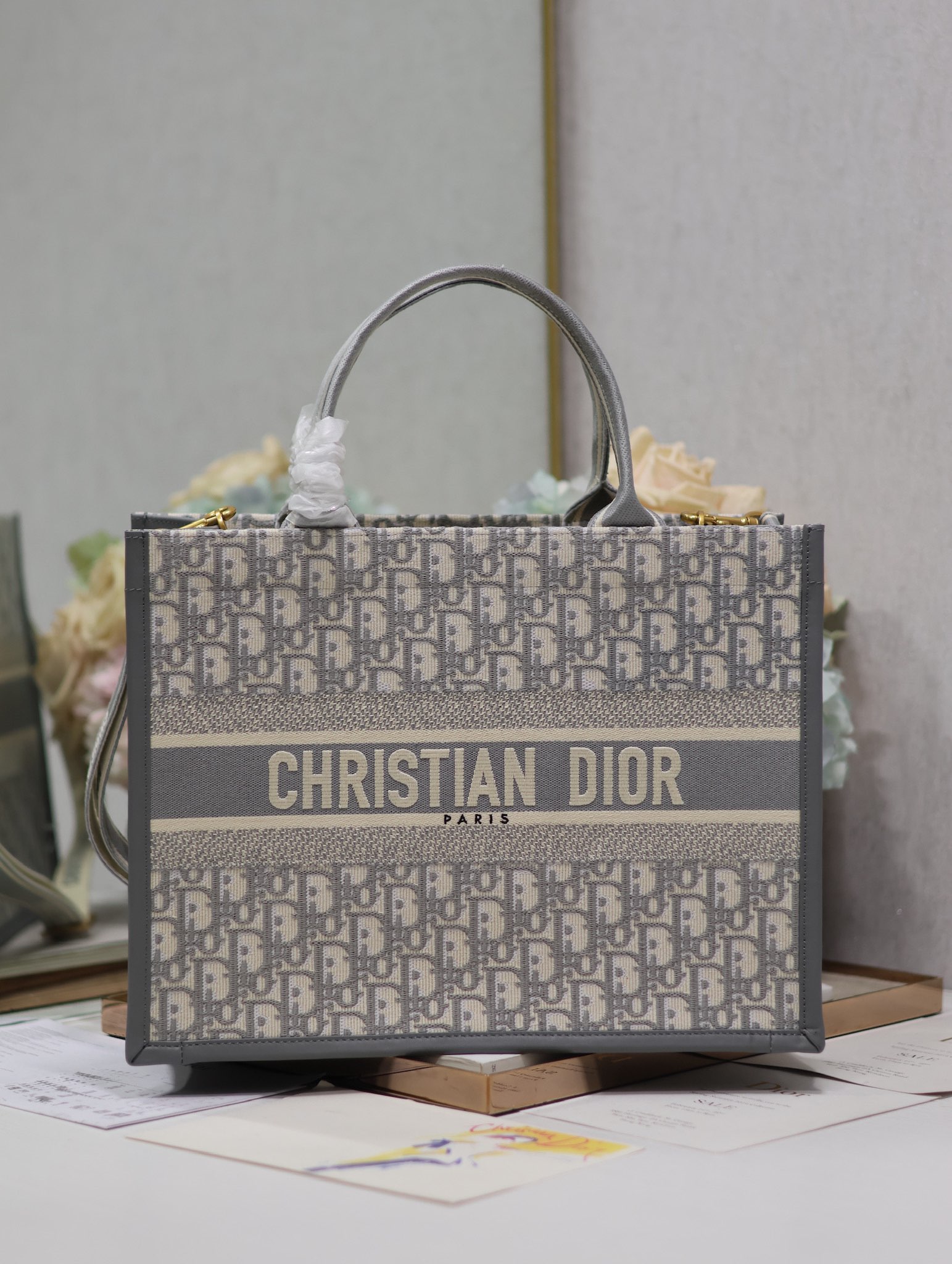 Dior Book Tote Medium Grey