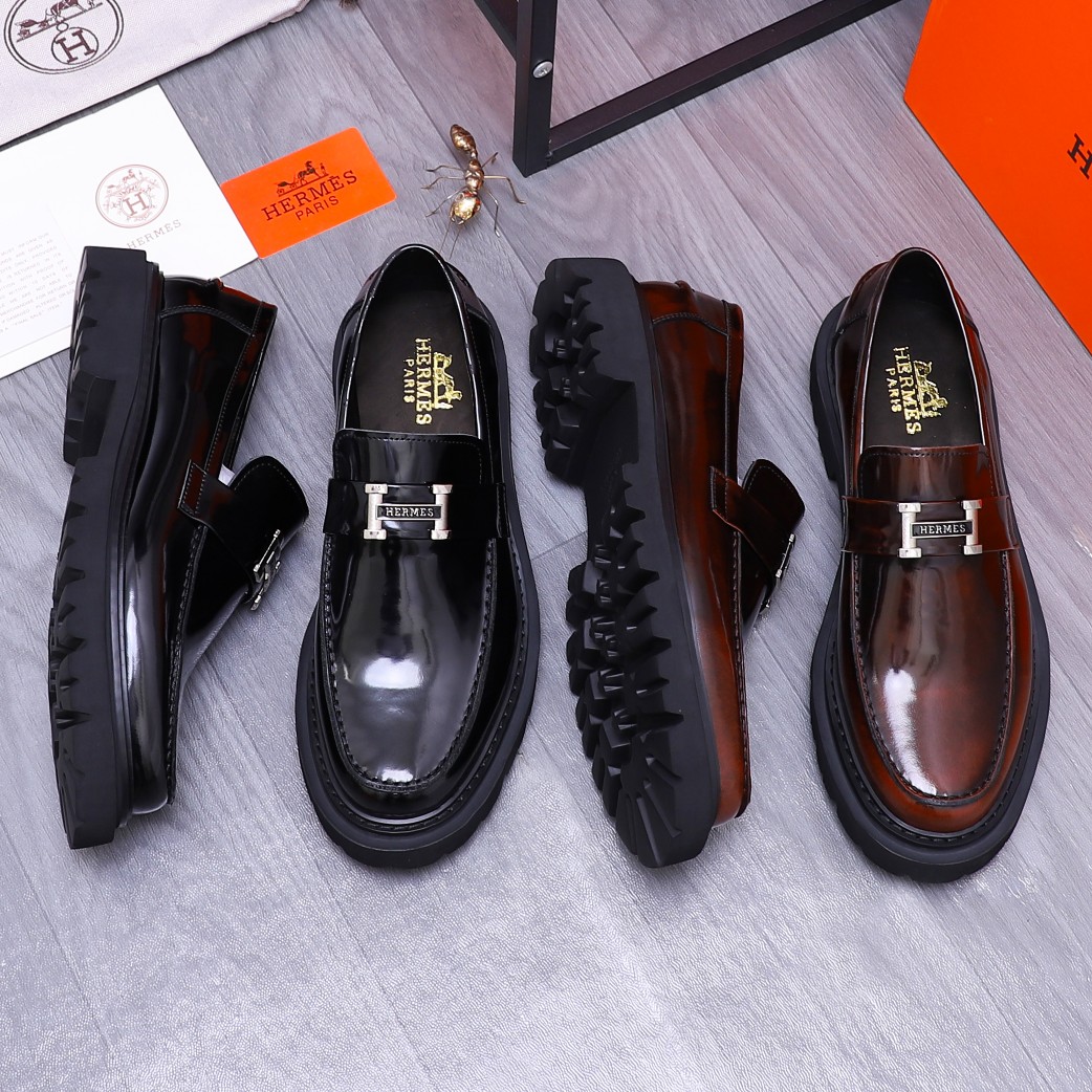 Hermes Pearlized Business Loafers